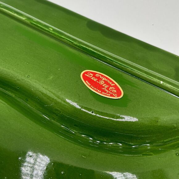 Vintage ceramic green & brick red rectangle ashtray | mid-century | man cave - Picture 7 of 8